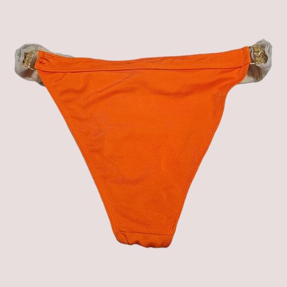 PrettyLittleThing Swim High Leg Bikini Bottom Coral - Picture 3 of 6